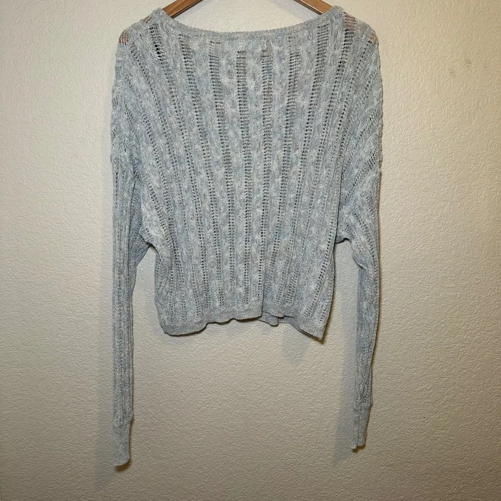 Natural Life Women XL Sweater Chunky Open Knit Sheer Shimmer Crop Festival Boho - Picture 6 of 6